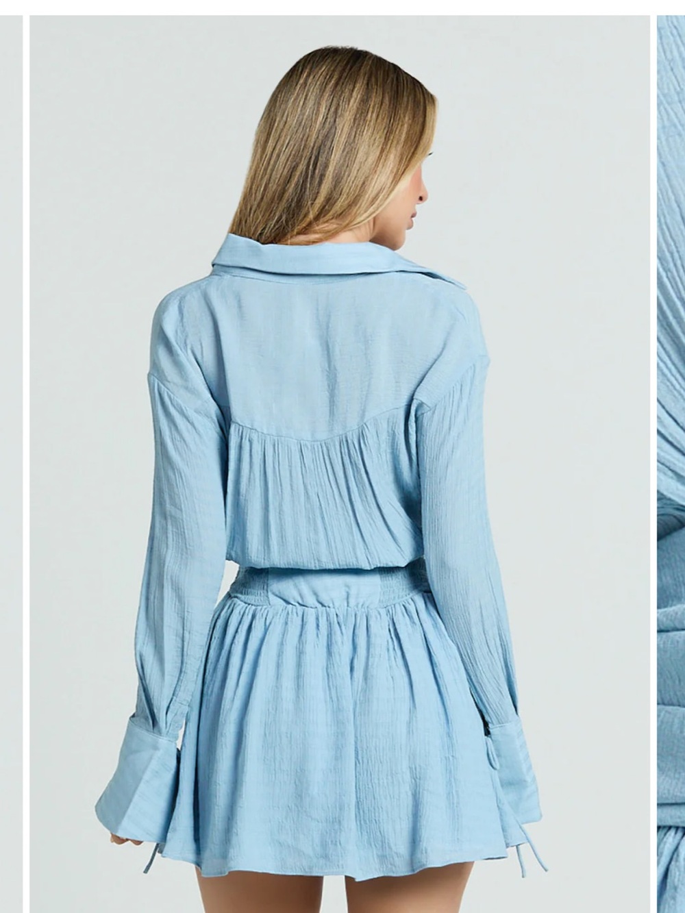 Showpo Valerie Mini Dress In Pale Blue - Picture 5 of 15
